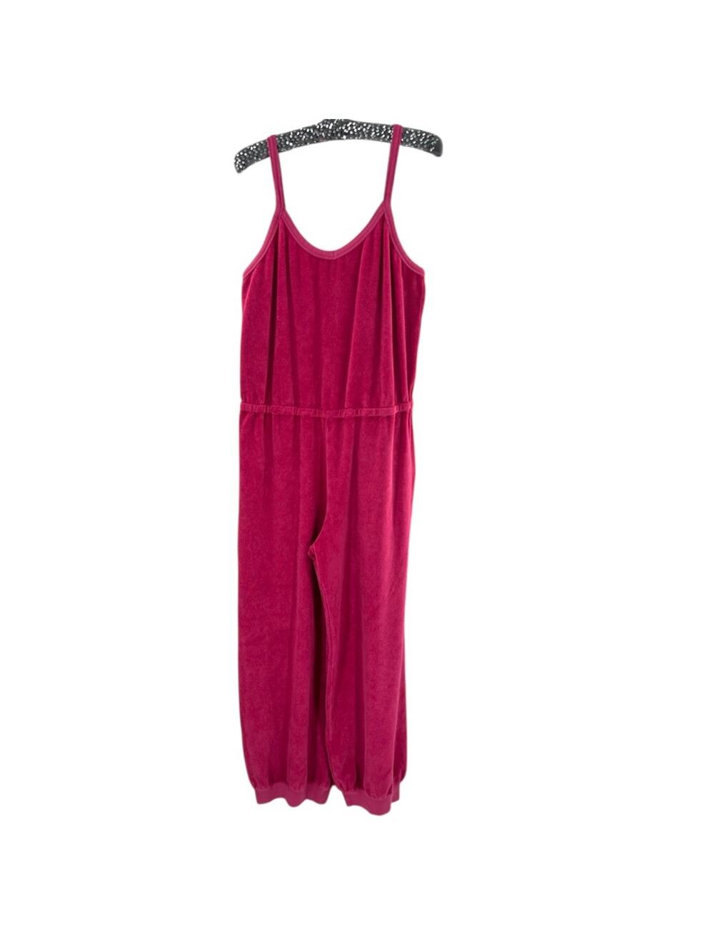 Suzi Kondi Fuchsia Pink Terry Strap Jumpsuit